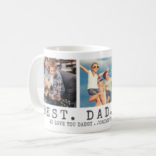 Moderne BESTE DAD EVER 3-foto's op maat Koffiemok