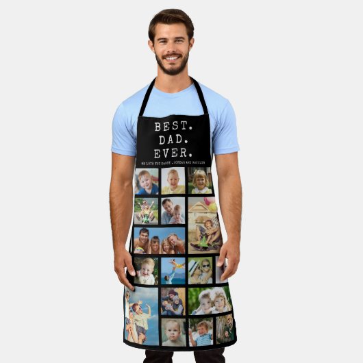 Moderne BESTE DAD OOIT 19 Fotocollage Custom Schort (Gedragen)