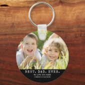 Moderne BESTE DAD OOIT 2Foto's Gepersonaliseerd Sleutelhanger (Voorkant)