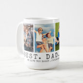 Moderne BESTE DAD OOIT 4 foto's gepersonaliseerd Koffiemok (Voorkant links)