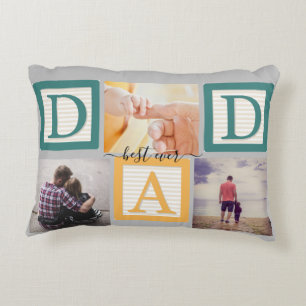 Moderne beste DAD-script Simple3 Photo Collage Accent Kussen