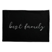 Moderne Beste Familie Fotocollage Zwart Kussensloop (Achterkant)