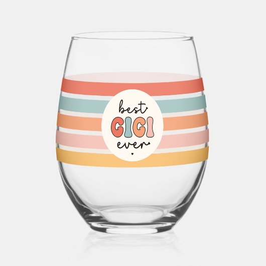 Moderne beste Gigi ooit Schattigee Retro oma Wijnglas Zonder Voet (Voorkant)