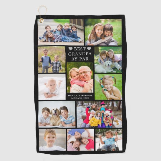 Moderne BESTE GRANDPA DOOR PAR 12 Aangepast fotoco Golfhanddoek (Voorkant)