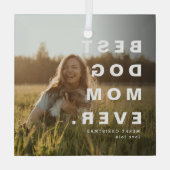 Moderne BESTE HOND MOEDER OOIT Custom Foto Glas Ornament (Achterkant)