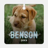 Moderne Beste Hond Ooit Huisdier Foto Metalen Ornament (Achterkant)