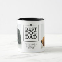 Moderne "Beste Hond Papa" Poot In Hart 2-Foto Mok