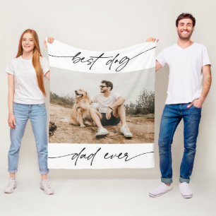 Moderne Beste Hond Vader Ooit Foto Handgeschreven  Fleece Deken