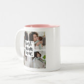 Moderne beste mam ooit hart foto | Donkerroze Tweekleurige Koffiemok (Voorkant links)
