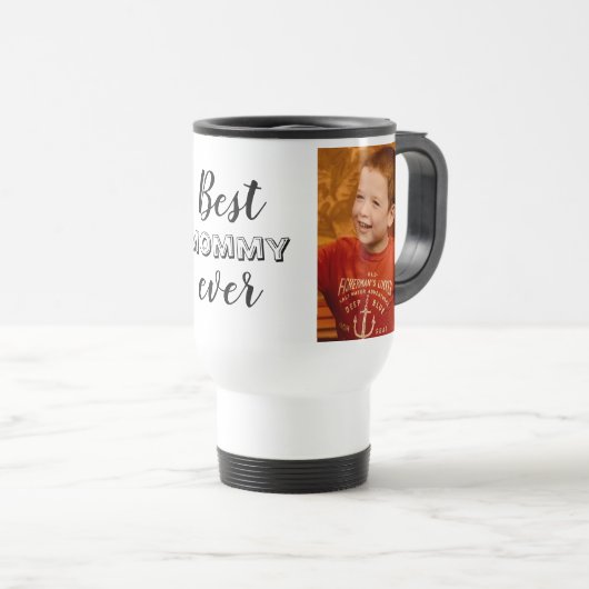 Moderne beste mammie ooit twee fotocollage reisbeker (Voorkant rechts)