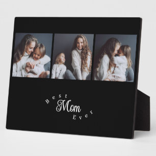 Moderne Beste Moeder Ooit Elegant Schrift Zwart 3 Fotoplaat
