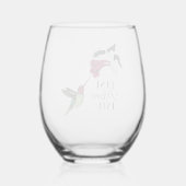Moderne beste moeder ooit kolibrie wijnglas zonder voet (Achterkant)