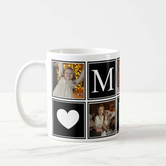 Moderne Beste Mum Monogram Koffiemok (Links)