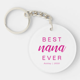 Moderne Beste Oma Ooit Heet Roze Script Foto Sleutelhanger