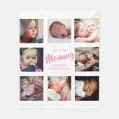 Moderne Beste Ooit Mama Fotocollage Fleece Deken (Voorkant)