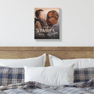 Moderne Beste Opa Ooit Foto Persoonlijk Canvas Afdruk