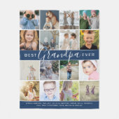 Moderne beste opa ooit fotocollage & namen fleece deken (Voorkant)