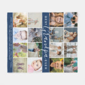 Moderne beste opa ooit fotocollage & namen fleece deken (Voorkant (Horizontaal))