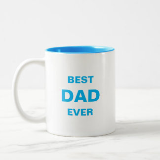 Moderne beste papa-calligrafie in turquoise blauw tweekleurige koffiemok
