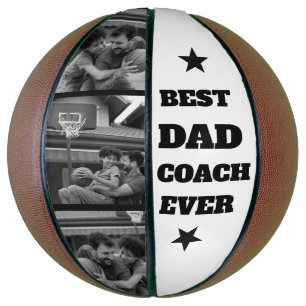 Moderne Beste Papa Coach Ooit Cool Fotocollage Basketbal