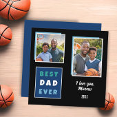 Moderne beste papa ooit 2 fotocollage Vaderdag Feestdagenkaart