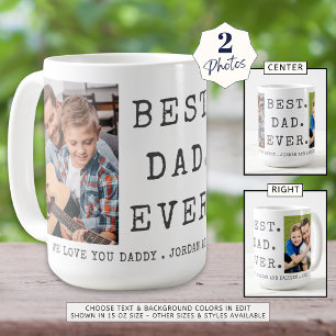 Moderne BESTE PAPA Ooit 2 Foto's Gepersonaliseerd Koffiemok