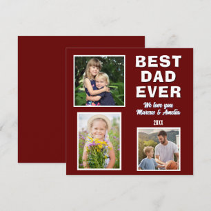 Moderne Beste Papa Ooit 3 Foto Collage Vaderdag Feestdagenkaart