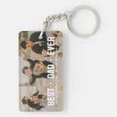 Moderne Beste Papa Ooit 3 Fotocollage Custom Sleutelhanger (achterkant)