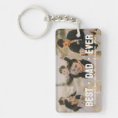 Moderne Beste Papa Ooit 3 Fotocollage Custom Sleutelhanger (Voorkant)