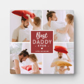 Moderne 'Beste papa ooit' Aangepast 4 Foto Fotoplaat (Voorkant)