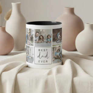 Moderne beste papa ooit aangepaste foto koffie mok