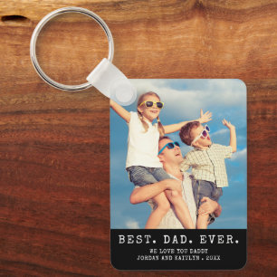 Moderne BESTE PAPA OOIT Eén Foto Persoonlijk Sleutelhanger