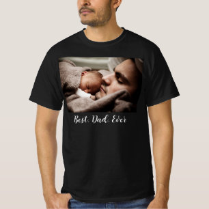 Moderne beste papa ooit Vaderdag aangepaste foto T-shirt