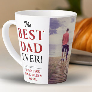 Moderne Beste Papa Ooit Vaderdag Foto Latte Mok