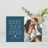 Moderne beste papa ooit | Vaderdag-fotokaart Kaart (Staand voorkant)