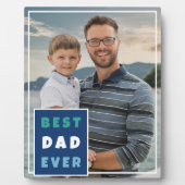 Moderne beste papa ooit Volledige foto Vaderdag Fotoplaat (Voorkant)
