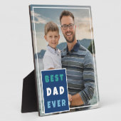Moderne beste papa ooit Volledige foto Vaderdag Fotoplaat (Zijkant)
