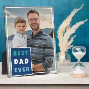 Moderne beste papa ooit Volledige foto Vaderdag Fotoplaat