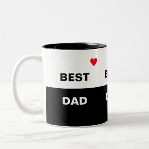 Moderne Beste Papa op Zwart & Wit Tweekleurige Koffiemok