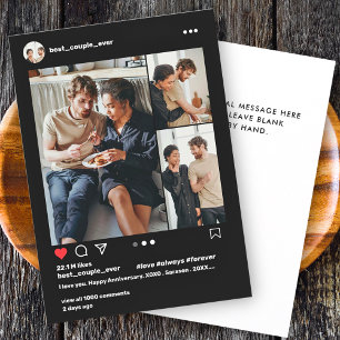 Moderne beste stel ooit Instagram fotocollage Feestdagenkaart