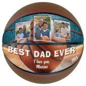 Moderne beste vader ooit 3 foto collage vader basketbal (Voorkant)