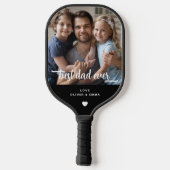 Moderne beste vader ooit foto zwart afspelen pickleball paddle (Achterkant)