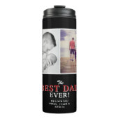 Moderne beste vader op dag 2 Foto Collage Thermosbeker (Voorkant)