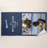 Moderne beste vader op vaderdag Keepasje 4 Foto Strandlaken (Voorkant)