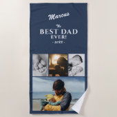 Moderne beste vader op vaderdag Keepasje 4 Foto Strandlaken (Voorkant)