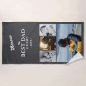 Moderne beste vader op vaderdag Keepasje 4 Foto Strandlaken (Voorkant)