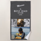 Moderne beste vader op vaderdag Keepasje 4 Foto Strandlaken (Voorkant)