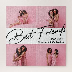 Moderne beste vrienden 4 foto collage cadeau legpuzzel