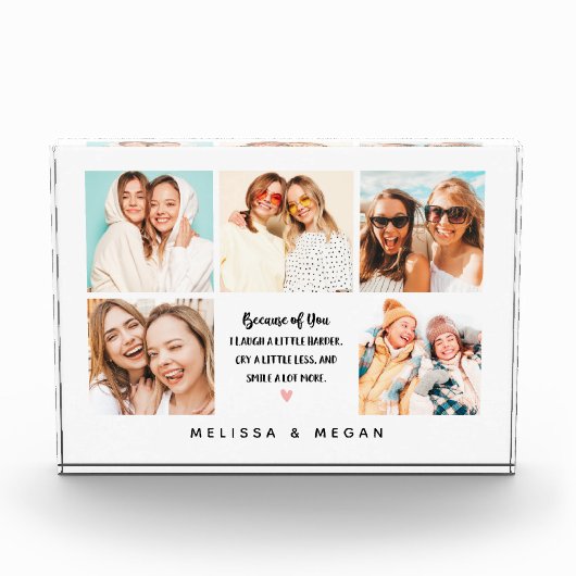 Moderne beste vrienden 5 fotocollage blok (Voorkant)