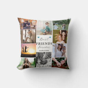 Moderne beste vrienden voor altijd 10 Fotocollage Kussen